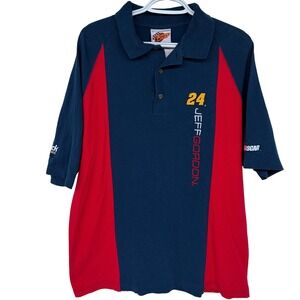 Jeff Gordon Colorblock Polo Shirt Mens Large Navy Red NASCAR #24 Winner's Circle